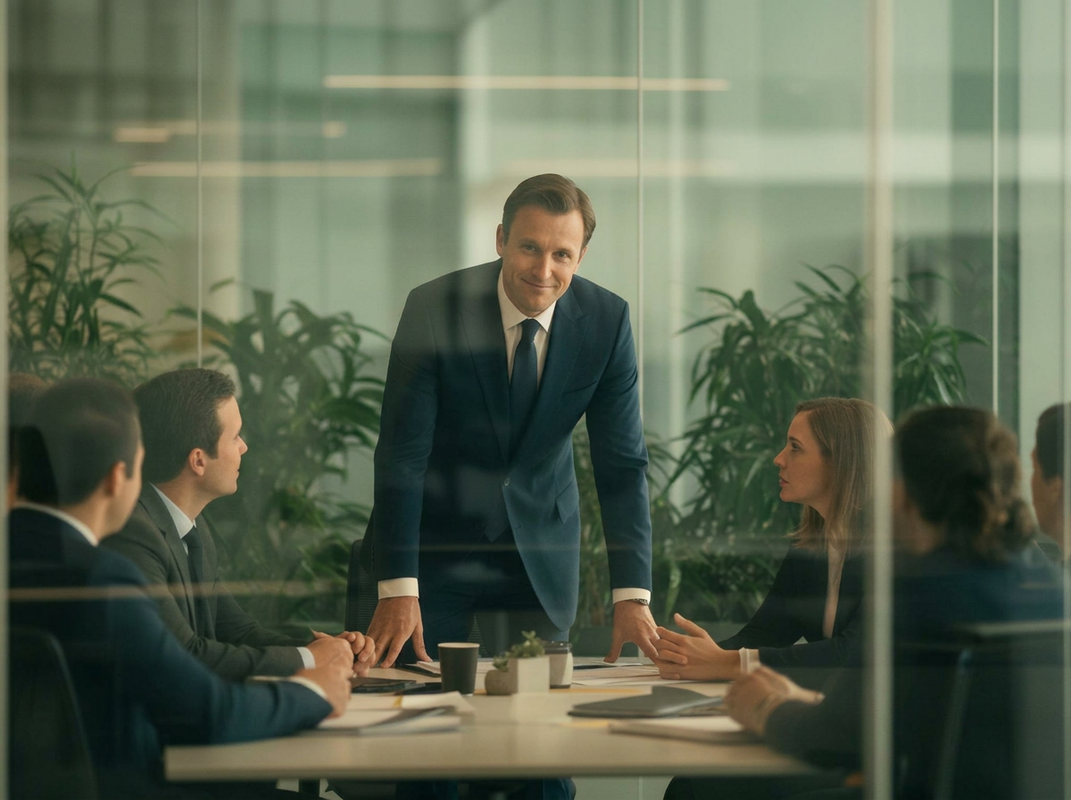 Profesjonelt håndtrykk i moderne kontorlokaler